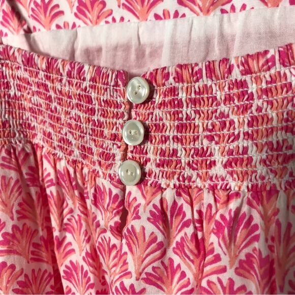 Vineyard Vines Tiny Leaves Swing Beach Dress Pink and White - Picture 6 of 10
